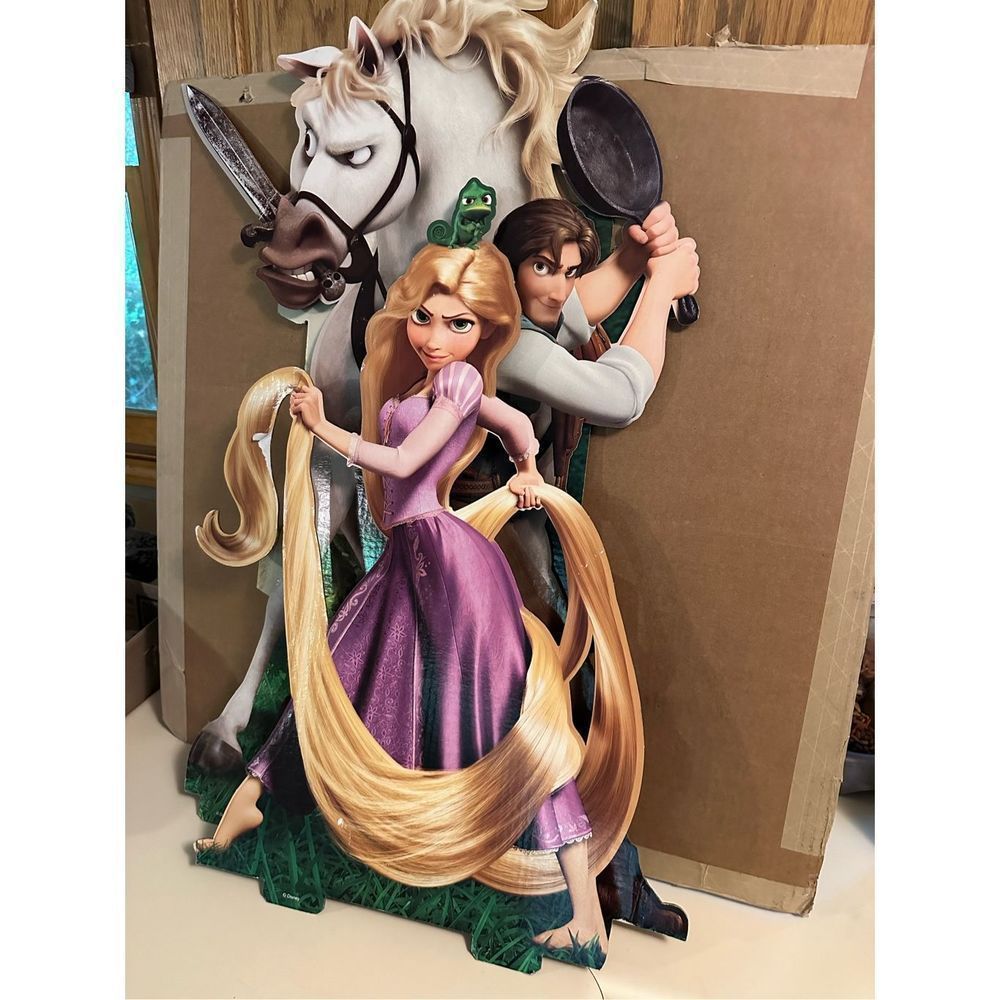 Disney Tangled Movie Store Promo Cardboard 3D Cut Out Display 34” tall